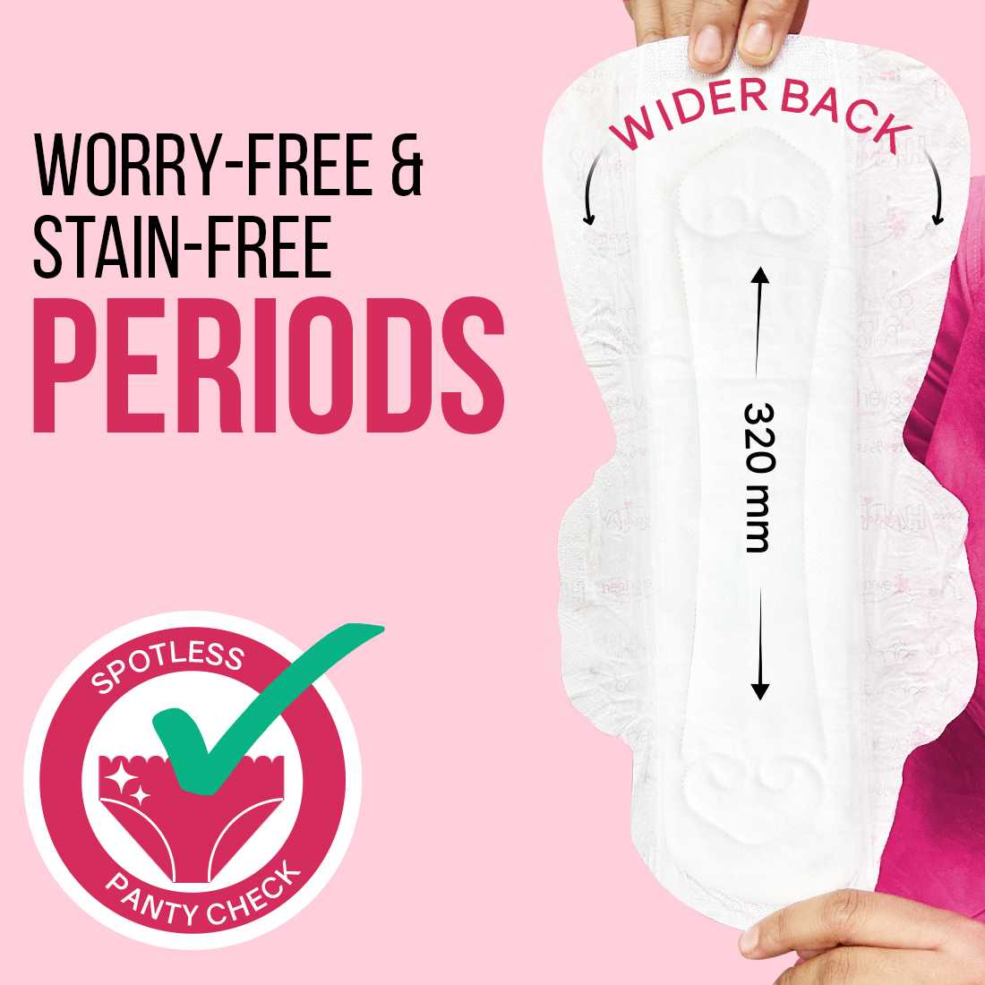 Subscribe to everteen Period Care XXL Soft 40 Sanitary Pads with Double Flaps, Neem, Safflower