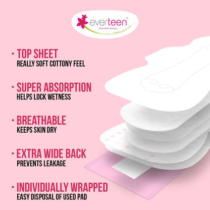 Subscribe to everteen Period Care XXL Soft 40 Sanitary Pads with Double Flaps, Neem, Safflower