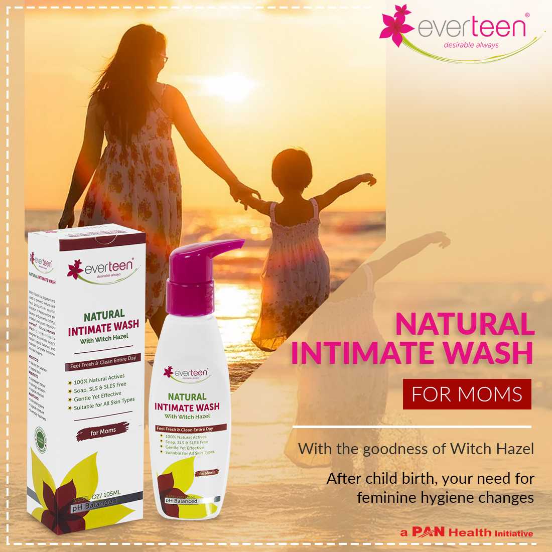 everteen Witch Hazel Natural Intimate Wash for Feminine Hygiene in Moms - everteen