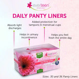 everteen Natural Cotton Daily Panty Liners for Women - everteen