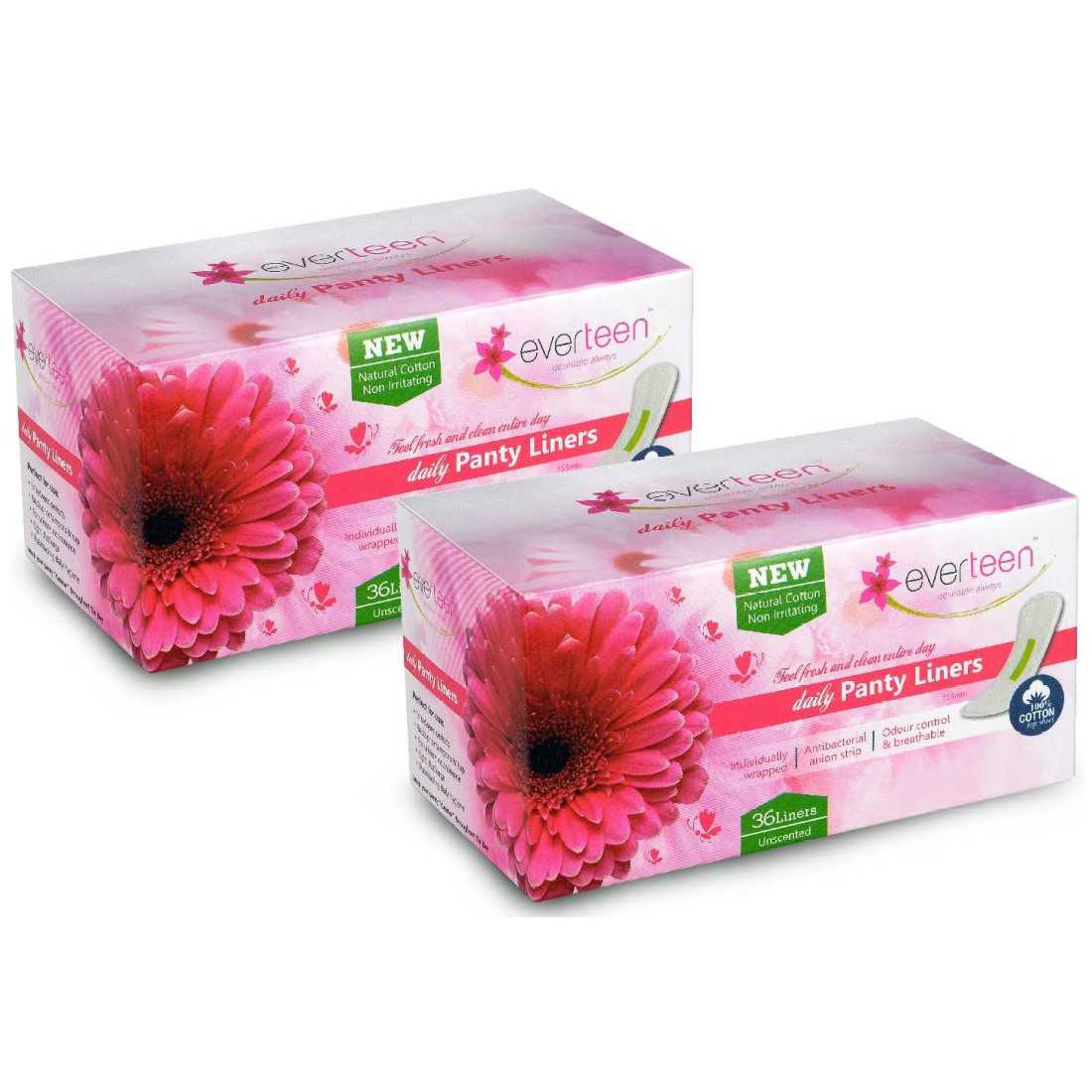 everteen Natural Cotton Daily Panty Liners for Women - everteen