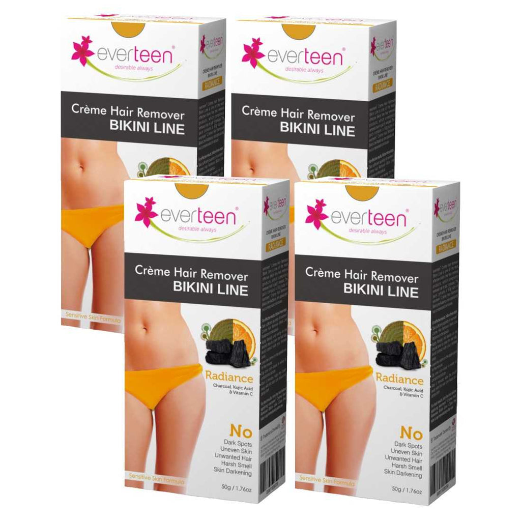 everteen Bikini Line Hair Remover Crème 200g 4 packs of 50g each   Amazonin Health  Personal Care