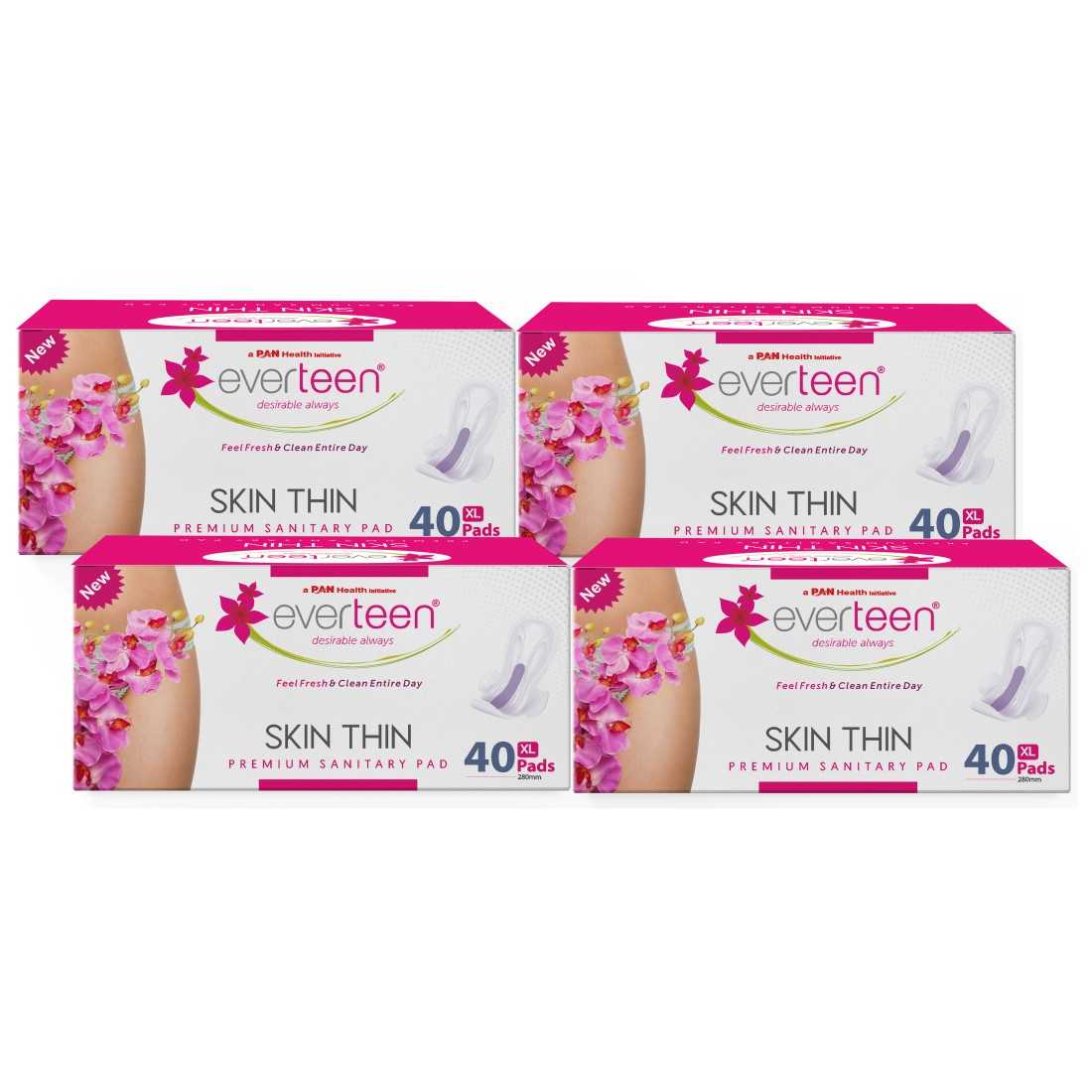 everteen SKIN THIN Premium XL Sanitary Pads Mega Pack for Periods in Women - 40 Pads (280mm) - everteen